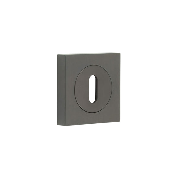 Burlington - Standard Keyway Escutcheons Square Plain Rose - Dark Bronze - BUR-60DB-171DB - Choice Handles