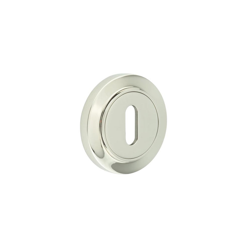 Burlington - Standard Keyway Escutcheons Chamfered Rose - Polished Nickel - BUR-60PN-72PN - Choice Handles