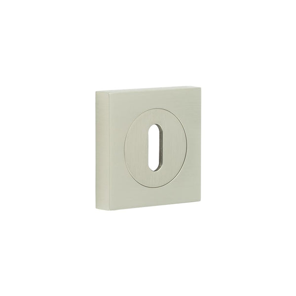 Burlington - Standard Keyway Escutcheons Square Plain Rose - Satin Nickel - BUR-60SN-171SN - Choice Handles