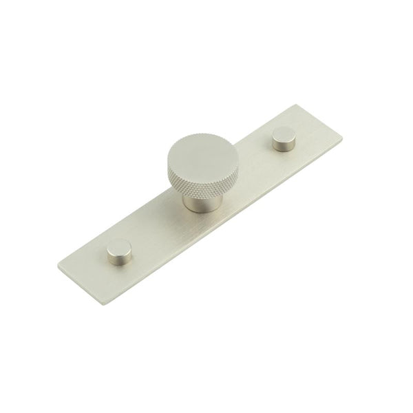 Hoxton - Wenlock Cupboard Knobs 30mm Plain Backplate - Satin Nickel - HOX-130SN-5090SN - Choice Handles