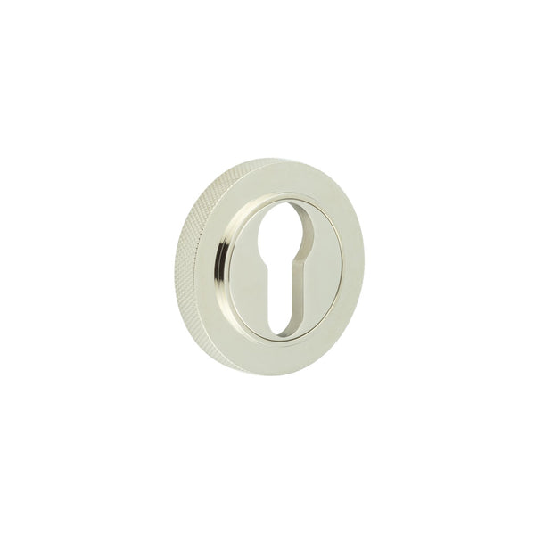 Burlington - Euro Profile Escutcheons Knurled Rose - Polished Nickel - BUR-61PN-75PN - Choice Handles