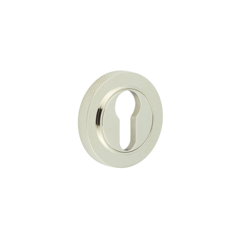 Burlington - Euro Profile Escutcheons Knurled Rose - Polished Nickel - BUR-61PN-75PN - Choice Handles