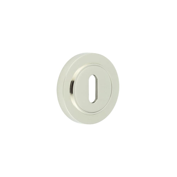 Burlington - Standard Keyway Escutcheons Plain Rose - Polished Nickel - BUR-60PN-71PN - Choice Handles