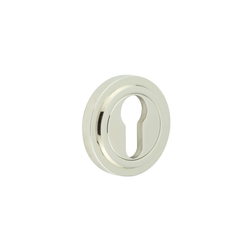 Burlington - Euro Profile Escutcheons Stepped Rose - Polished Nickel - BUR-61PN-73PN - Choice Handles