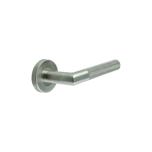 Burlington - Knurled Door Handles on Rose  - Satin Stainless Steel - JSS400 - Choice Handles