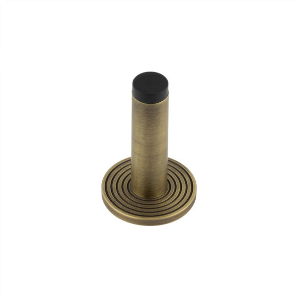 Burlington - Plain Wall Mounted Door Stops Reeded Rose - Antique Brass - BUR-970AB-974AB - Choice Handles