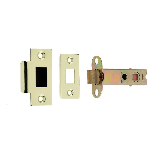 Frelan - Jedo Double Sprung Tubular Latches 78mm  - Polished Brass/Satin Chrome - JL6666S-80 - Choice Handles