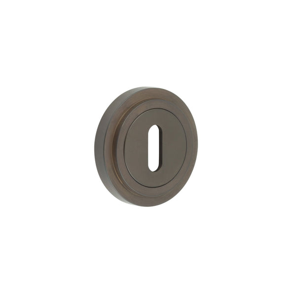 Burlington - Standard Keyway Escutcheons Stepped Rose - Dark Bronze - BUR-60DB-73DB - Choice Handles