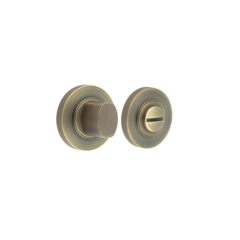 Burlington - Turns & Releases Inner 3 Knurled Rose - Antique Brass - BUR-81AB-55AB - Choice Handles