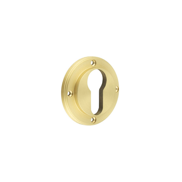 Burlington - Euro Profile Escutcheons - Roses Sold Seperately - Satin Brass - BUR61SB - Choice Handles