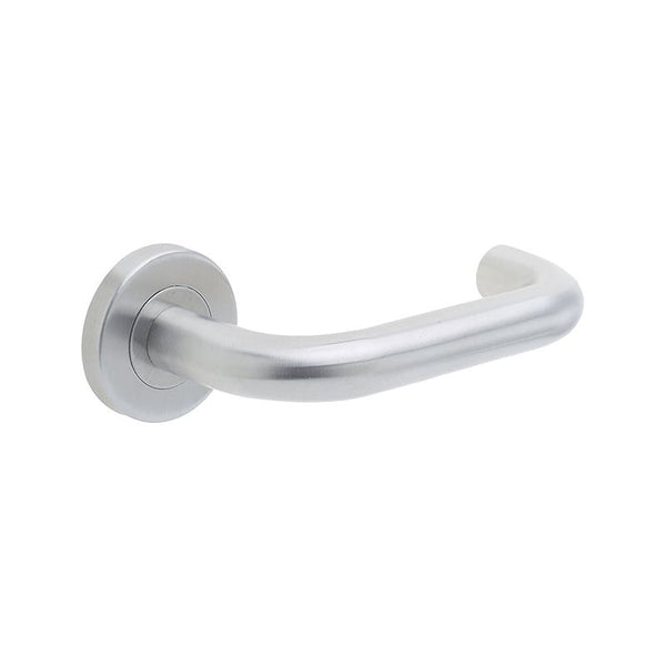 Frelan - Orbit 19mm Door Handle on 8mm Sprung Rose  - Satin Stainless Steel - JSS202 - Choice Handles