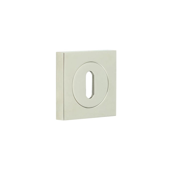 Burlington - Standard Keyway Escutcheons Square Plain Rose - Polished Nickel - BUR-60PN-171PN - Choice Handles