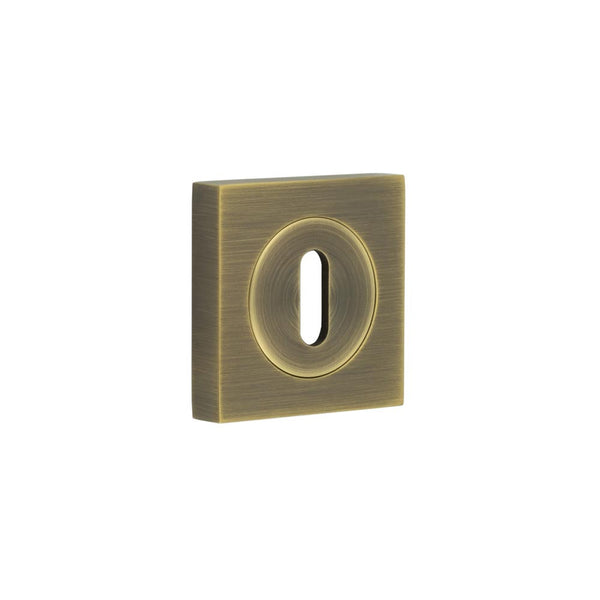 Burlington - Standard Keyway Escutcheons Square Plain Rose - Antique Brass - BUR-60AB-171AB - Choice Handles