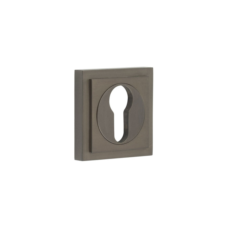 Burlington - Euro Profile Escutcheons Square Stepped Rose - Dark Bronze - BUR-61DB-173DB - Choice Handles