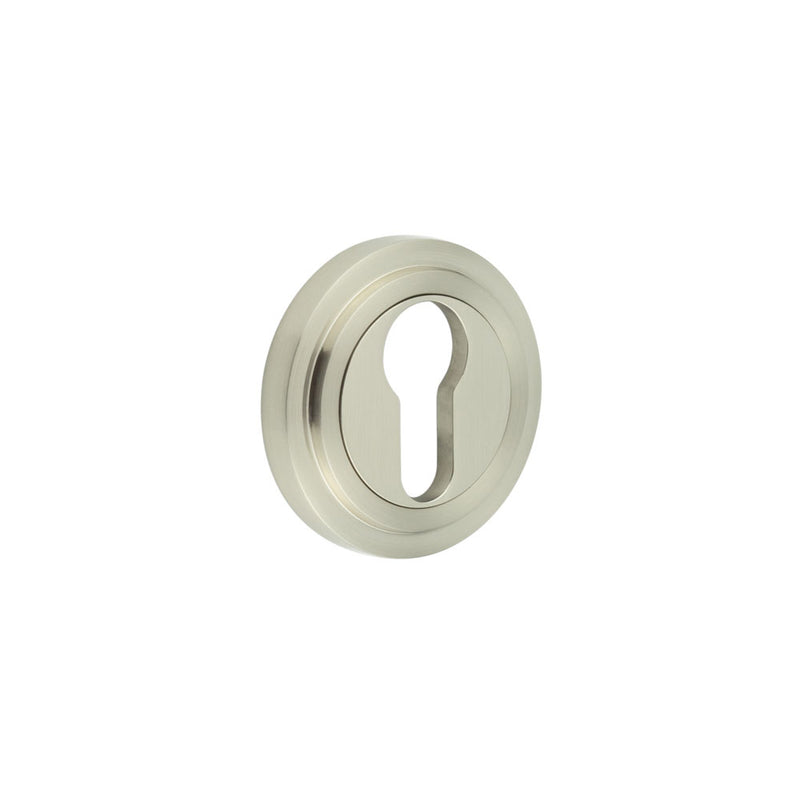 Burlington - Euro Profile Escutcheons Stepped Rose - Satin Nickel - BUR-61SN-73SN - Choice Handles