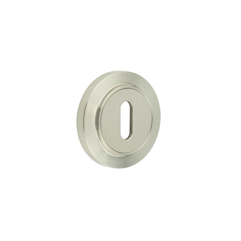 Burlington - Standard Keyway Escutcheons Chamfered Rose - Satin Nickel - BUR-60SN-72SN - Choice Handles