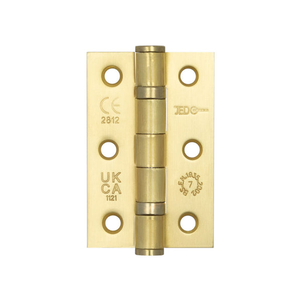 Frelan -  Steel Ball Bearing Hinge 3inch 76x50x2mm - Satin Brass - J8502SB - (Pair)