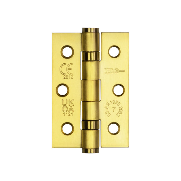 Jedo Stainless Steel Grade 7 Ball Bearing Hinges 76x50mm Satin Brass - J9502SB