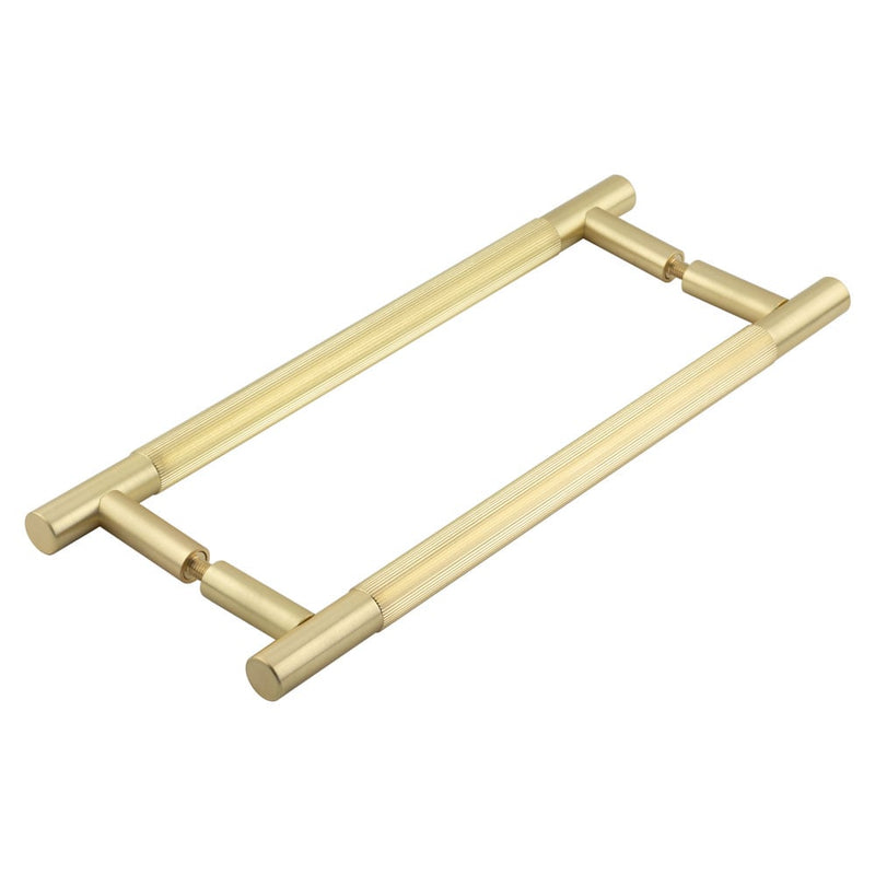 Venice Linear Knurled 300x19mm Satin Brass Pull Handle Back to Back - JV1803SBB2B