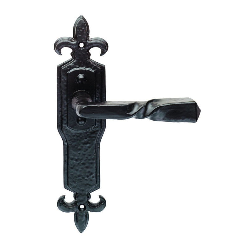 Carlisle Brass - Barley Twist Lever on Gothic Latch Backplate - Black Antique - LF5114 - Choice Handles