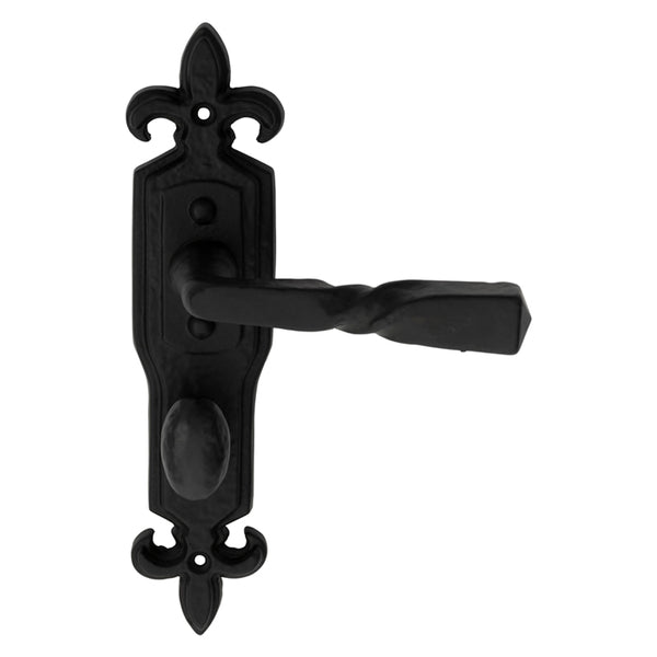 Carlisle Brass - Barley Twist Lever on Gothic WC Backplate - Black Antique - LF5115 - Choice Handles