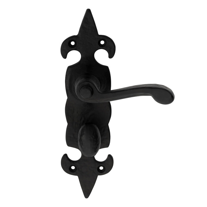 Carlisle Brass - Fleur de lys' Lever on WC Backplate - Black Antique - LF5506 - Choice Handles