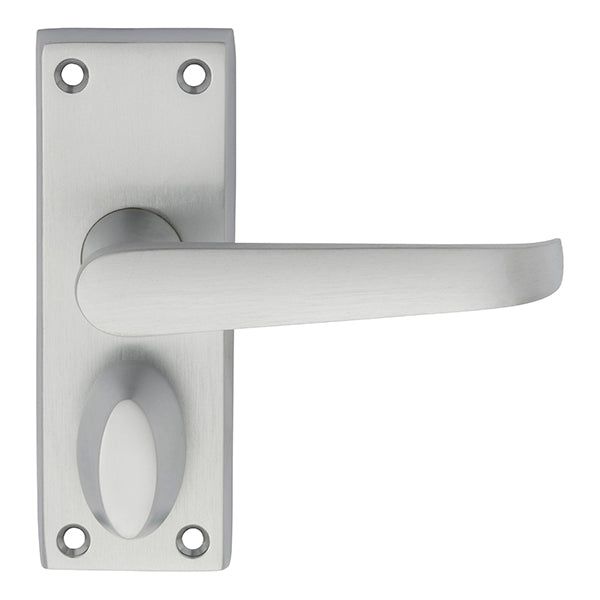 Carlisle Brass - Victorian Lever on Privacy Backplate - Satin Chrome - M31WCSC - Choice Handles