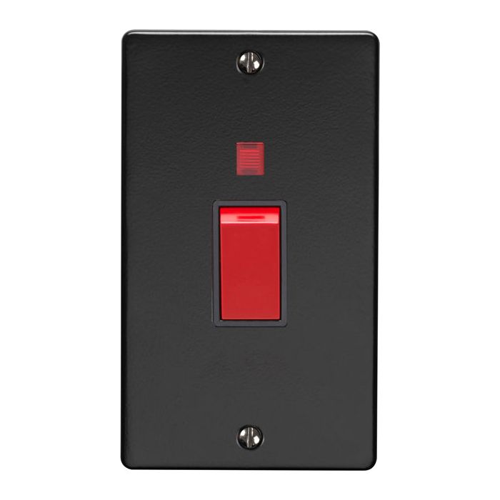 Eurolite Stainless steel 45Amp Switch With Neon Indicator - Matt Black - MB45ASWNB - Choice Handles