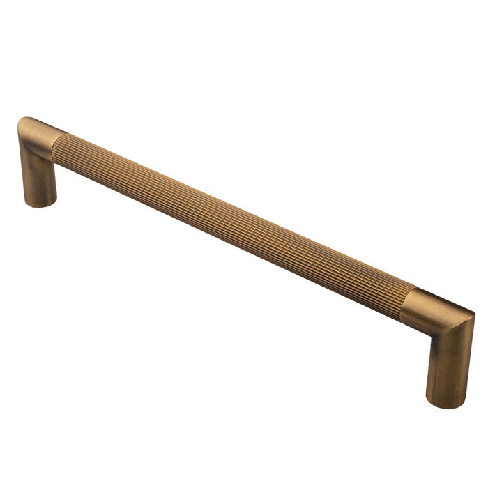 Serozzetta Mitred Lines Pull Handle 300mm  - Antique Brass - PH170BAB