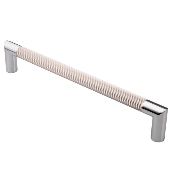 Serozzetta Mitred Lines Pull Handle 300mm  - Polished Chrome / Satin Nickel - PH170BCPSN