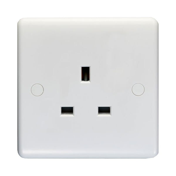 Eurolite Enhance White Plastic 1 Gang Unswitched Socket - White - PL4030 - Choice Handles