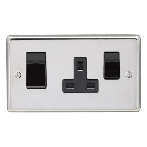 Eurolite Stainless steel 45Amp Switch With A Socket - Polished Stainless Steel - PSS45ASWASB - Choice Handles