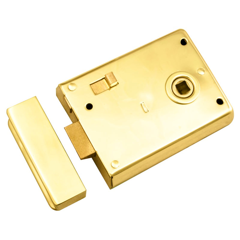 Eurospec - Traditional Rim Latch 4 X 3 - Polished Brass - RLE8043PB - Choice Handles