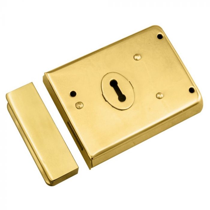 Eurospec - Traditional Rim Deadlock 4 X 3 - Polished Brass - RDE8043PB - Choice Handles