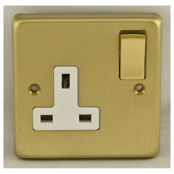 Eurolite Stainless steel 1 Gang Socket - Satin Brass - SB1SOPBW - Choice Handles