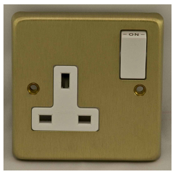 Eurolite Stainless steel 1 Gang Socket - Satin Brass - SB1SOW - Choice Handles