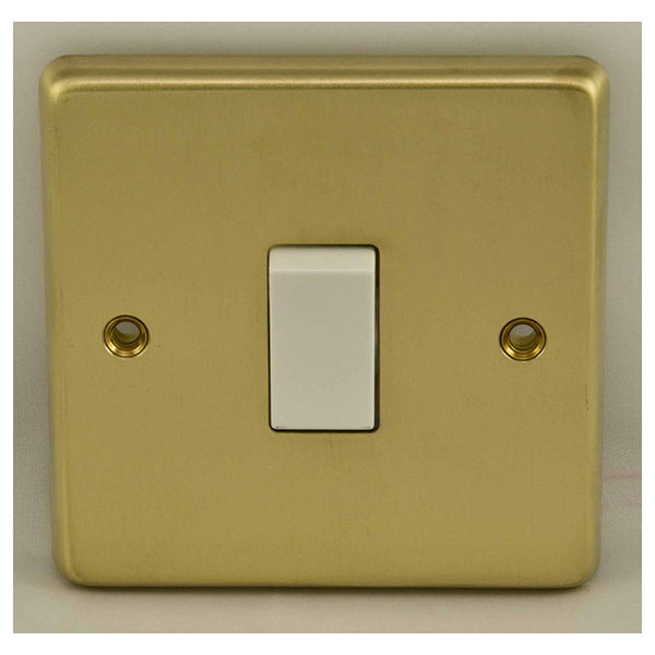 Eurolite Stainless steel 1 Gang Switch - Satin Brass - SB1SWW - Choice Handles