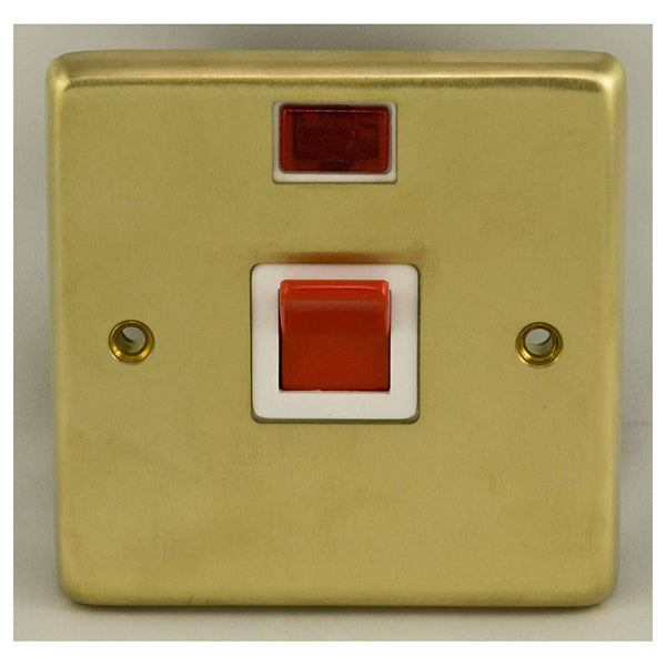 Eurolite Stainless steel 45Amp Switch With Neon Indicator - Satin Brass - SB45ASWNSW - Choice Handles