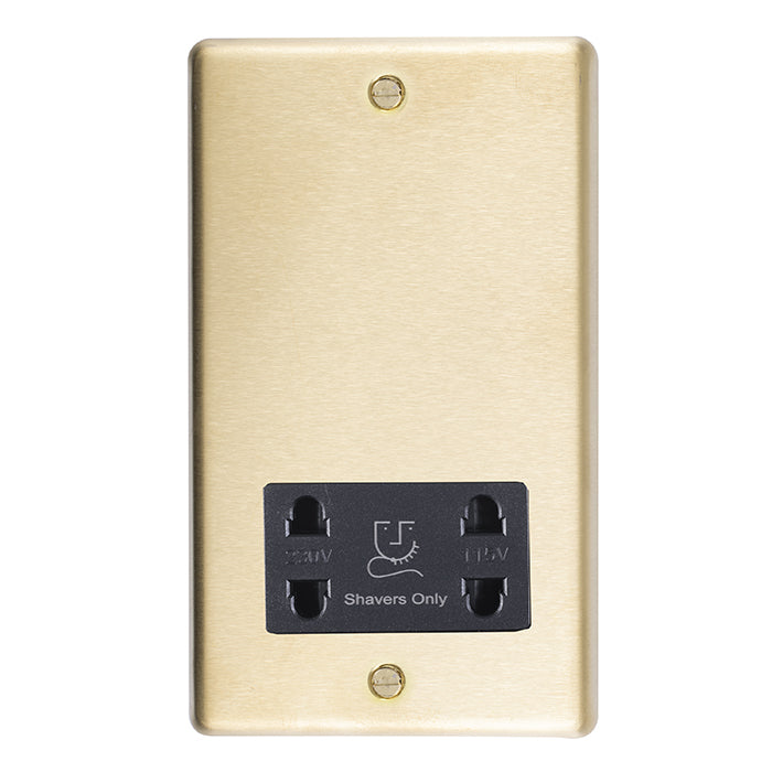 Eurolite Stainless steel Shaver Socket - Satin Brass - SBSHSB - Choice Handles