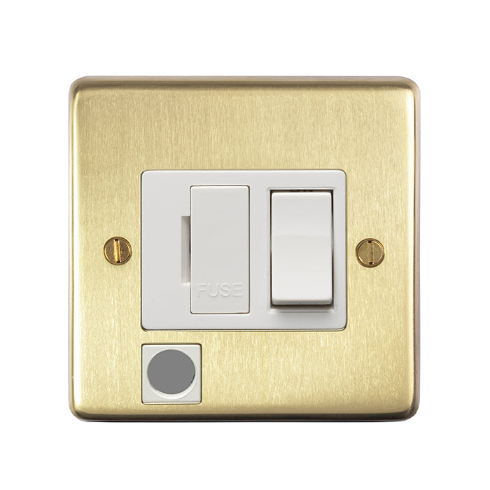 Eurolite Stainless steel Switched Fuse Spur - Satin Brass - SBSWFFOW - Choice Handles