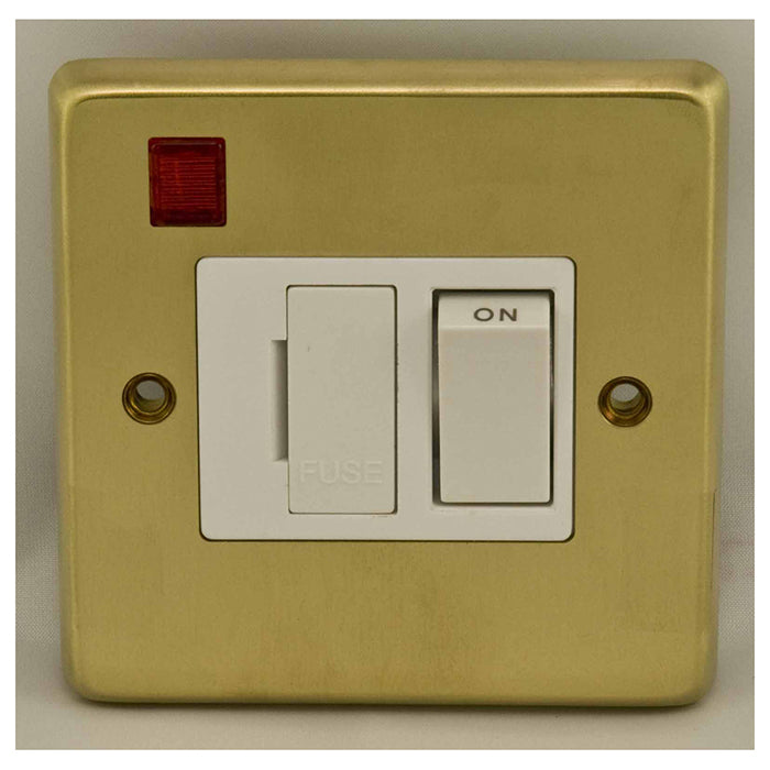 Eurolite Stainless steel Switched Fuse Spur - Satin Brass - SBSWFNW - Choice Handles