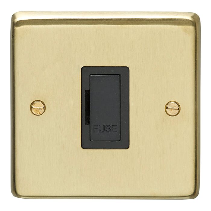 Eurolite Stainless steel Unswitched Fuse Spur - Satin Brass - SBUSWFB - Choice Handles