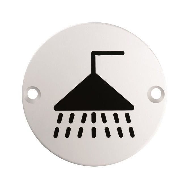 Eurospec - Signage Shower Symbol 75mm - Satin Stainless Steel - SEX1014SSS - Choice Handles