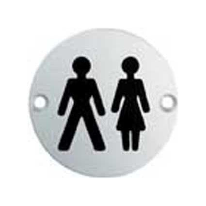 Eurospec - Signage Unisex Symbol 75mm - Bright Stainless Steel - SEX1018BSS - Choice Handles