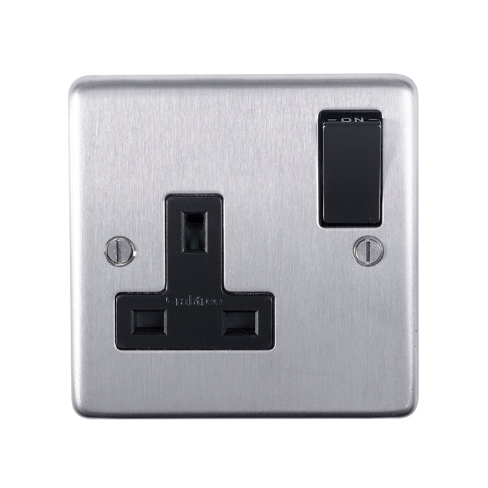 Eurolite Stainless steel 1 Gang Socket - Satin Stainless Steel - SSS1SOB - Choice Handles