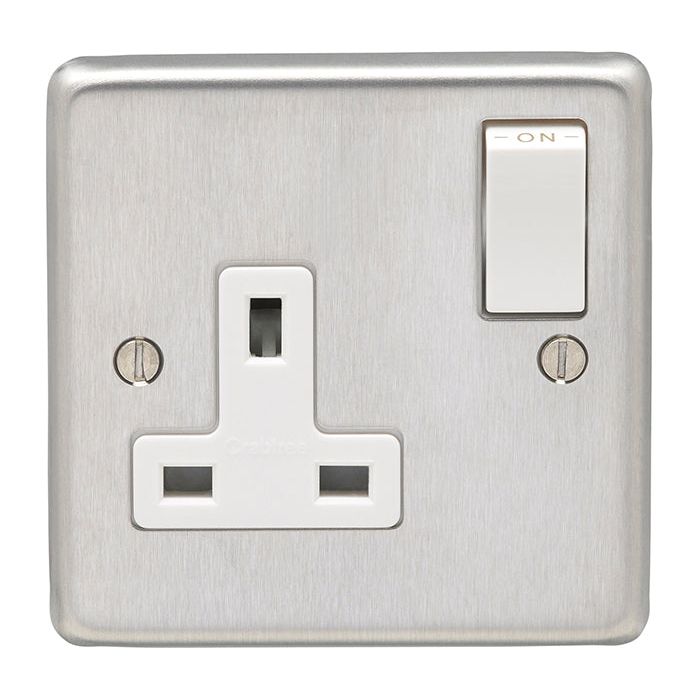 Eurolite Stainless steel 1 Gang Socket - Satin Stainless Steel - SSS1SOW - Choice Handles