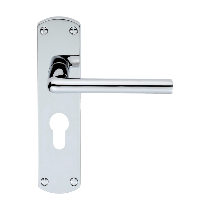 Serozzetta - Serozzetta Uno Lever on Euro Lock Backplate - Polished Chrome - SZC011YCP - Choice Handles