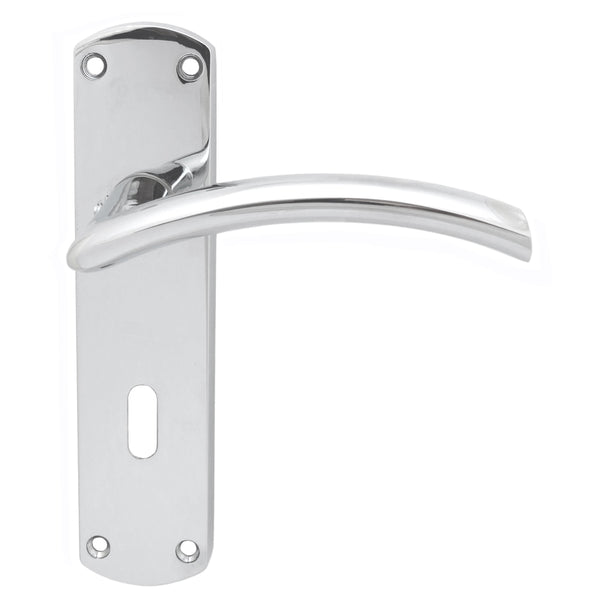 Serozzetta - Serozzetta Tres Lever on Lock Backplate - Polished Chrome - SZC031CP - Choice Handles