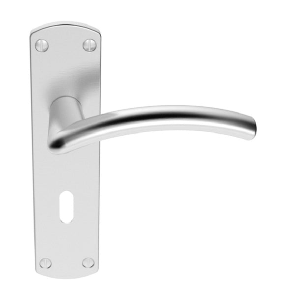 Serozzetta - Serozzetta Tres Lever on Lock Backplate - Satin Chrome - SZC031SC - Choice Handles