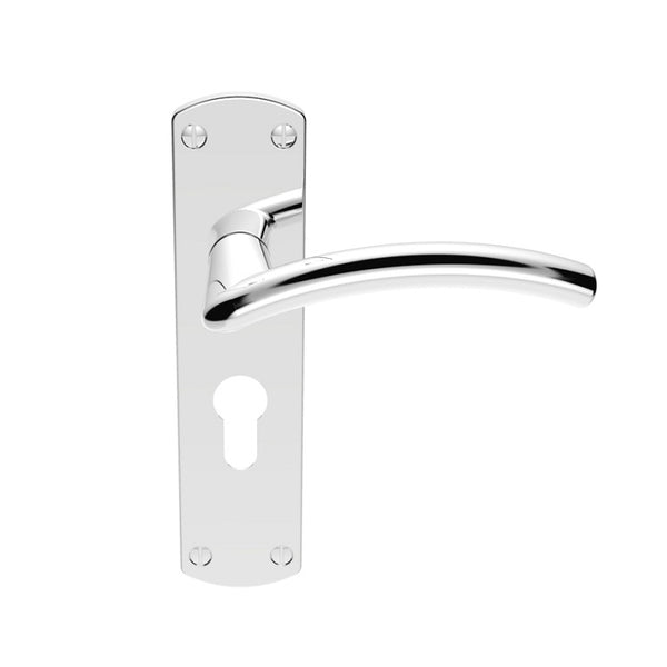 Serozzetta - Serozzetta Tres Lever on Euro Lock Backplate - Polished Chrome - SZC031YCP - Choice Handles